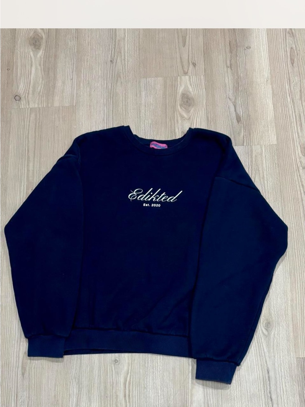 Edikted Black Crewneck Sweatshirt with Script Logo